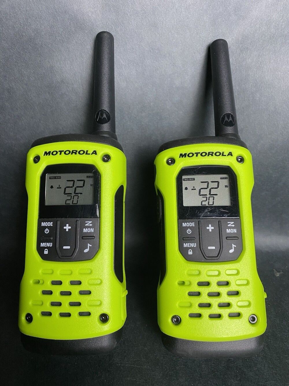 Motorola T600 Two Way Radios Waterproof - 2 Pack w/ Battery Walkie Talkie Tested